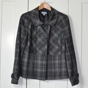 Amber Sun Collection grey plaid lined blazer M